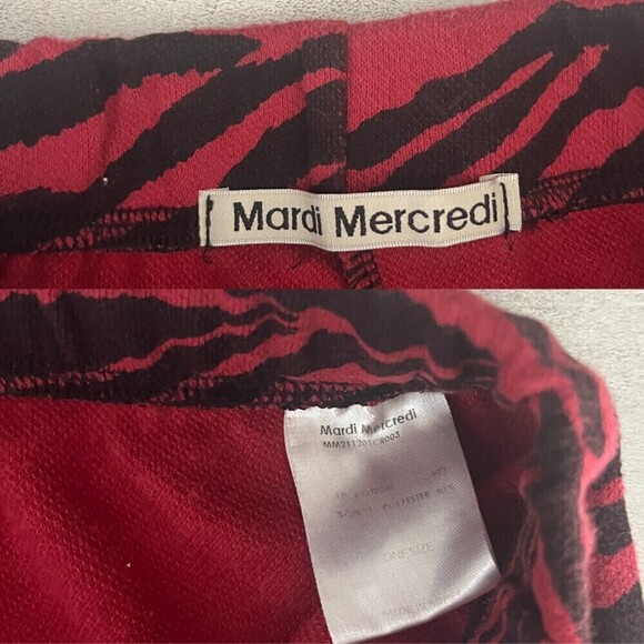 Mardi Mercredi Girls Size OS Red Zebra Flare Wide Leg Pull On Ankle Sweatpants - Picture 6 of 8